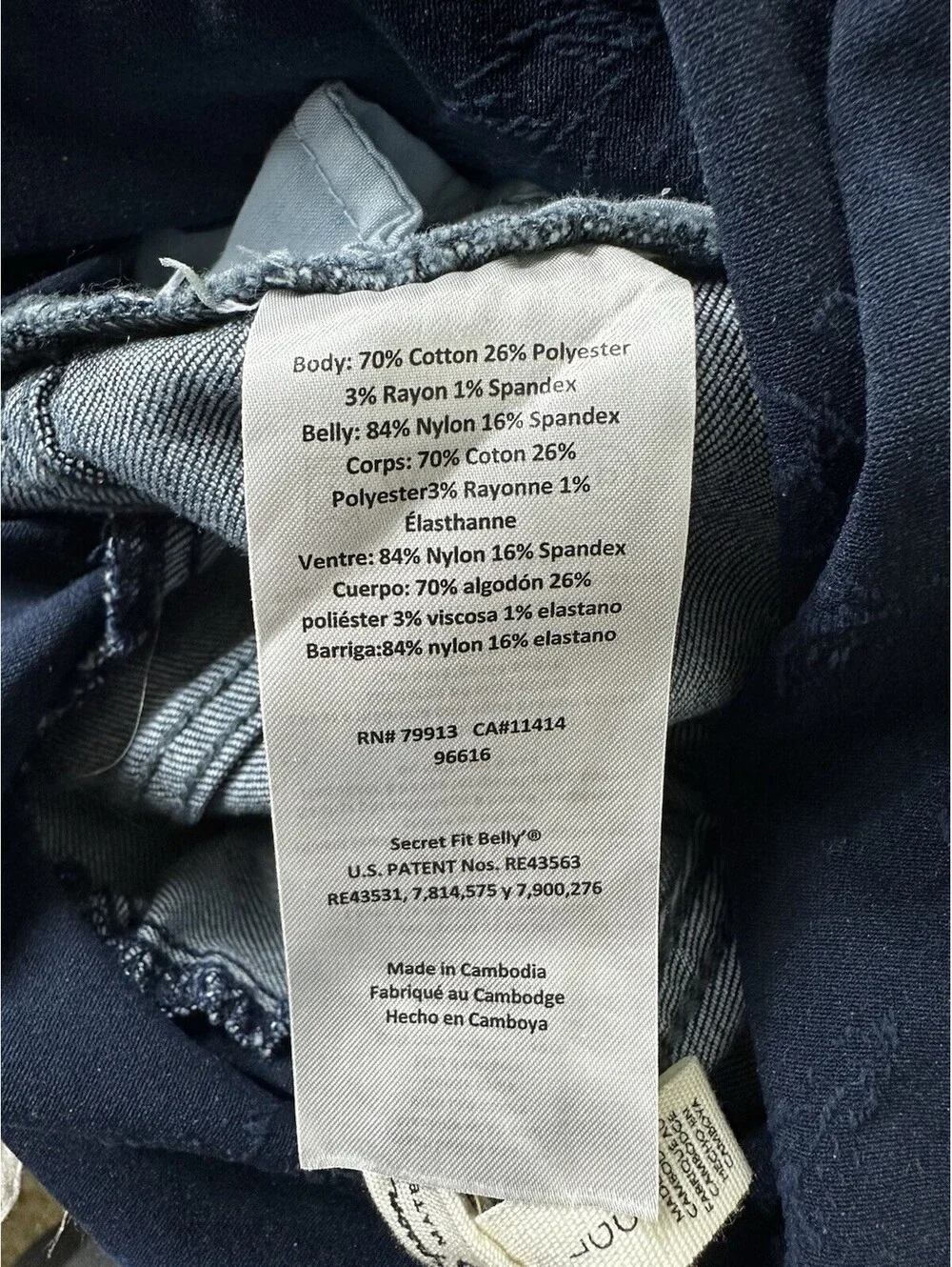 NWT Jessica Simpson Maternity Blue Denim Skinny Jeans Over Belly Size L